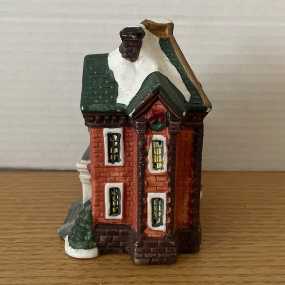 Vintage Holiday Traditions 2 Story House w Gazebo Porch Christmas Village House - Picture 4 of 9